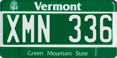 VT license plate XMN336