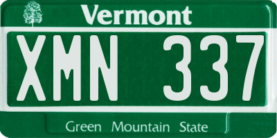 VT license plate XMN337