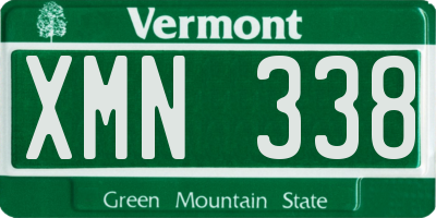 VT license plate XMN338