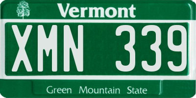 VT license plate XMN339