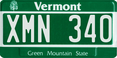 VT license plate XMN340