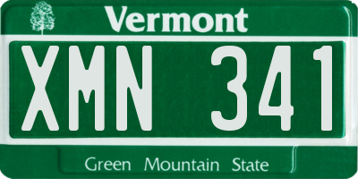 VT license plate XMN341
