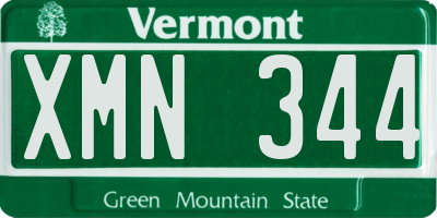 VT license plate XMN344