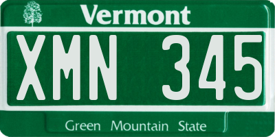 VT license plate XMN345