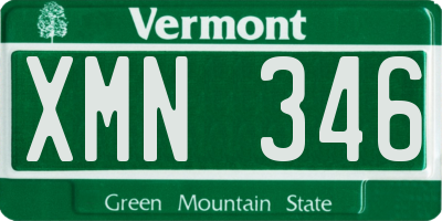 VT license plate XMN346