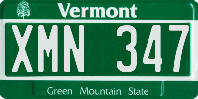 VT license plate XMN347