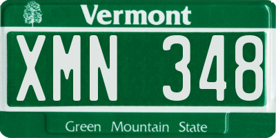 VT license plate XMN348