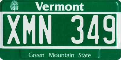 VT license plate XMN349