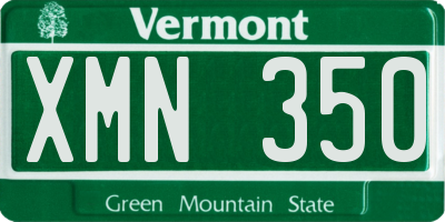VT license plate XMN350