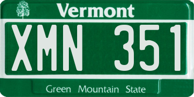VT license plate XMN351