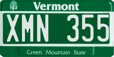 VT license plate XMN355