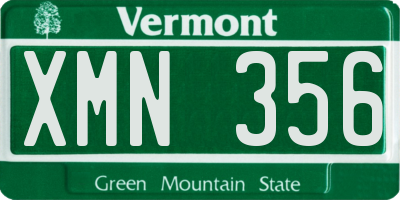 VT license plate XMN356