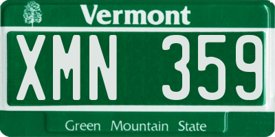 VT license plate XMN359