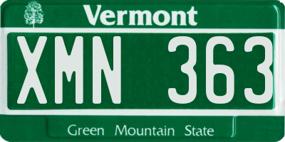 VT license plate XMN363