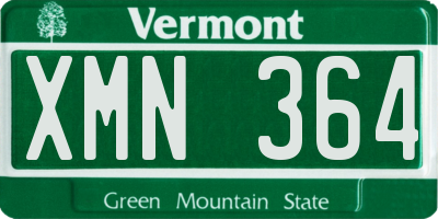 VT license plate XMN364