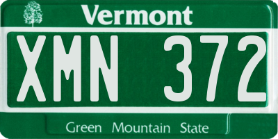 VT license plate XMN372