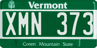 VT license plate XMN373