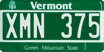 VT license plate XMN375