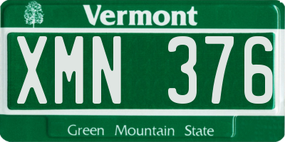 VT license plate XMN376