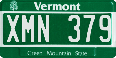 VT license plate XMN379