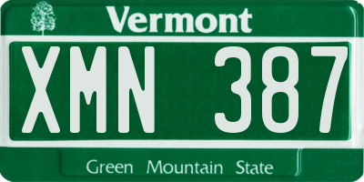 VT license plate XMN387