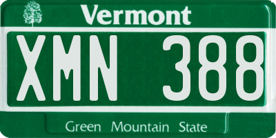 VT license plate XMN388