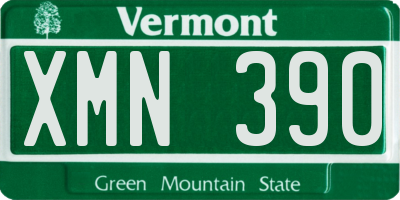 VT license plate XMN390