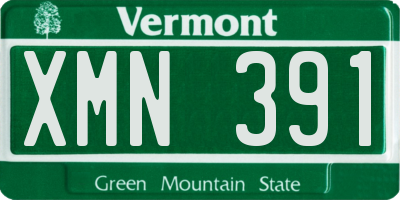 VT license plate XMN391