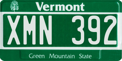 VT license plate XMN392