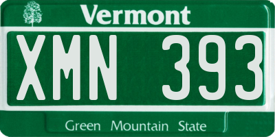 VT license plate XMN393