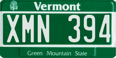 VT license plate XMN394