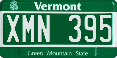 VT license plate XMN395