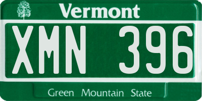 VT license plate XMN396