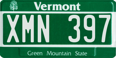 VT license plate XMN397