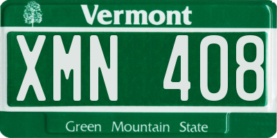 VT license plate XMN408