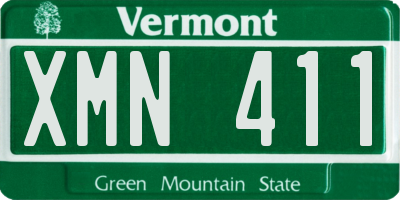 VT license plate XMN411
