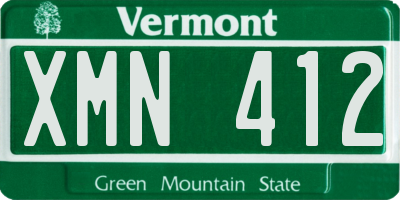 VT license plate XMN412