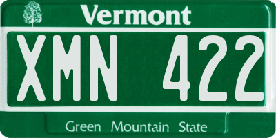 VT license plate XMN422