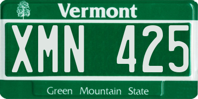 VT license plate XMN425