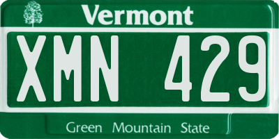 VT license plate XMN429