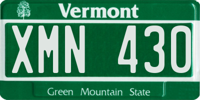 VT license plate XMN430