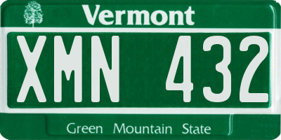 VT license plate XMN432