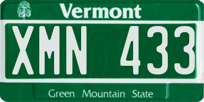 VT license plate XMN433