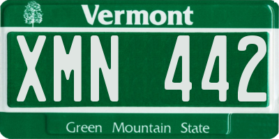 VT license plate XMN442