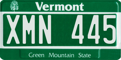 VT license plate XMN445