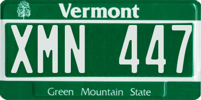 VT license plate XMN447