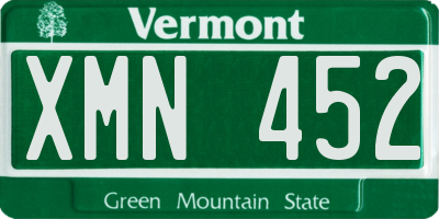 VT license plate XMN452