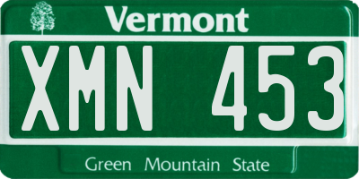 VT license plate XMN453