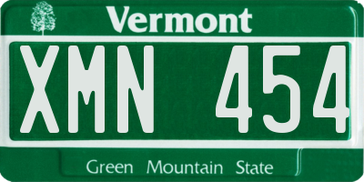 VT license plate XMN454