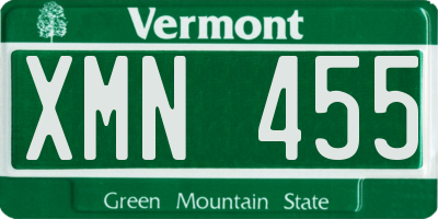 VT license plate XMN455